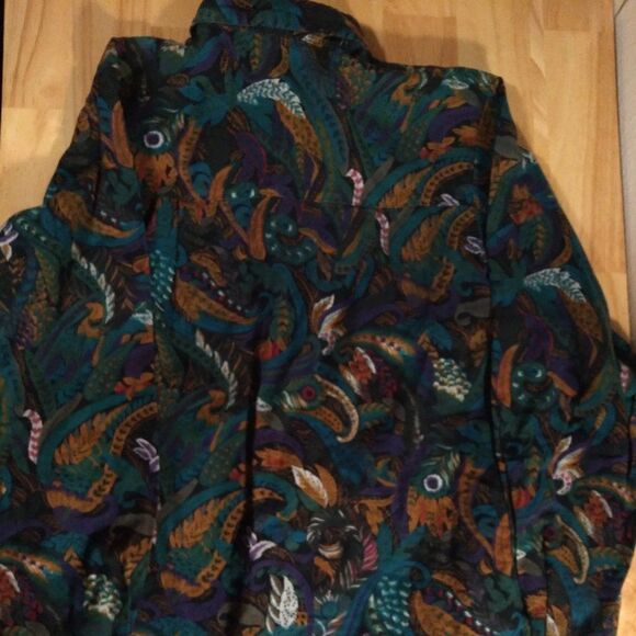 Vintage Rockies Feathers & Floral Pattern Button Down Shirt - Picture 5 of 10